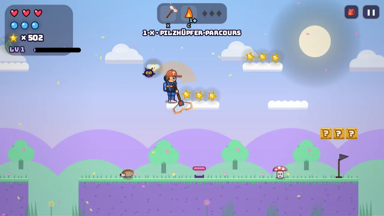 Bonus-Level Pilzhüpfer-Parcours