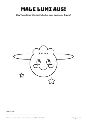 Ausmalbild: Lumi, das kleine Lichtwesen