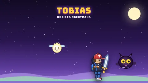 Hintergrundbild für Computer: Tobias, Lumi und Nachti unter dem Sternenhimmel